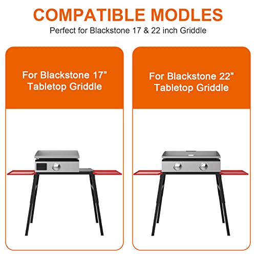 Adjustable Griddle Stand with Side Shelf for Blackstone 17" or 22" Table Top Griddle, Adjustable Griddle Table with Carry Bag Grill Accessories for Outdoor Cooking and Camping