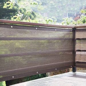 privacy fence screen cover for balcony porch verandah deck patio backyard, windscreen covering fabric railing up to 90%-95% blockage, brown (size : 3mx6m)