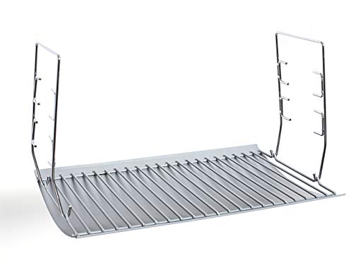 27 Inch Aluminized Steel Ash Pan with 2 pc Fire Grate Hanger, Replacement for Chargriller Charcoal 1224, 1324, 2121, 2222, 2727, 2828, 2929, Charbroil 17302056 Grill