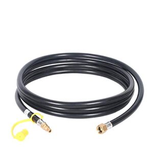 gassaf 12ft rv quick connect propane hose for camp chef stove and portable fire pit connection，3/8” female flare fitting x 1/4" full flow male plug