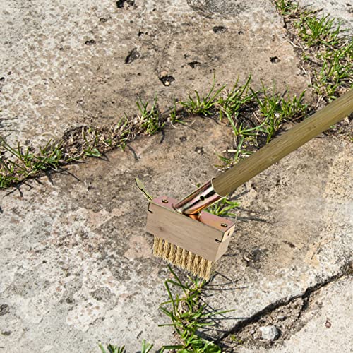 YARNOW Moss Removal Deck Crevice Tools Grout Brush Cleaner Wire Brush with Scrapers Decking Cleaner Remover for Cracks Paver Bricks Flagstone