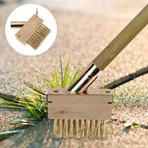 YARNOW Moss Removal Deck Crevice Tools Grout Brush Cleaner Wire Brush with Scrapers Decking Cleaner Remover for Cracks Paver Bricks Flagstone