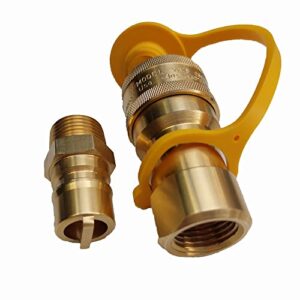 HHXS 1/2" Natural Gas Quick Connect Disconnect Kit with Male Insert Plug Solid Brass 1/2 inch Natural Gas Propane Fitting Connector