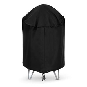arcedo round smoker cover 30 inch, heavy duty waterproof charcoal kettle grill cover, outdoor vertical barrel cooker dome smoker cover, bullet smoker cover, fits weber, charbroil, kamado joe and more