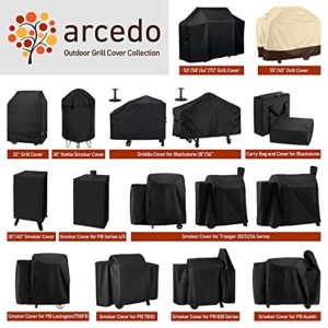 Arcedo Round Smoker Cover 30 Inch, Heavy Duty Waterproof Charcoal Kettle Grill Cover, Outdoor Vertical Barrel Cooker Dome Smoker Cover, Bullet Smoker Cover, Fits Weber, Charbroil, Kamado Joe and More