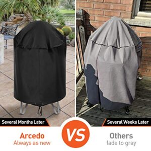 Arcedo Round Smoker Cover 30 Inch, Heavy Duty Waterproof Charcoal Kettle Grill Cover, Outdoor Vertical Barrel Cooker Dome Smoker Cover, Bullet Smoker Cover, Fits Weber, Charbroil, Kamado Joe and More