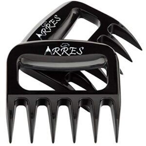 arres pulled pork claws & meat shredder - bbq grill tools and smoking accessories for carving, handling, lifting (meat claws)