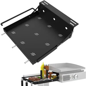 easibbq side shelf for blackstone 17" 22" 28" griddle, griddle caddy accessories for blackstone propane table top griddle, extra room for cooking needs