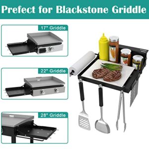 EasiBBQ Side Shelf for Blackstone 17" 22" 28" Griddle, Griddle Caddy Accessories for Blackstone Propane Table Top Griddle, Extra Room for Cooking Needs