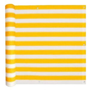 vidaXL Balcony Screen Durable Outdoor Patio Deck Privacy Fence Wind Sun Shield HDPE 29.5" Yellow and White