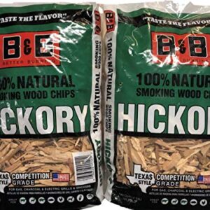 B&B Hickory Wood Smoking Chips - 100% Natural, Competition Grade Bundle - Pack of 2