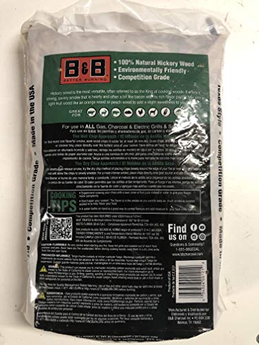 B&B Hickory Wood Smoking Chips - 100% Natural, Competition Grade Bundle - Pack of 2