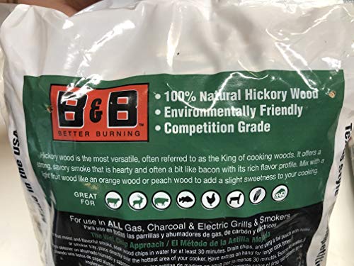 B&B Hickory Wood Smoking Chips - 100% Natural, Competition Grade Bundle - Pack of 2