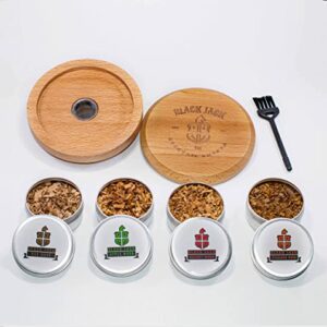 Cocktail Smoker - The Original Smoke Infuser for Drinks - Includes 4 Flavors Of Wood Chips for Whiskey, whiskey gifts for men, Bourbon Smoker Kit, Old Fashioned Smoker Kit, Organic Wood Chips for Whiskey, Bourbon, wine and BBQ,Flavor Drink Smoker Include