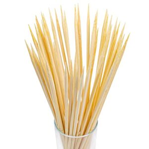 50 pack bamboo skewers, 12.5 inch long natual bamboo sticks for bbq, grill, appetizer, fruit, corn, chocolate fountain, cocktail and outdoor pinic.