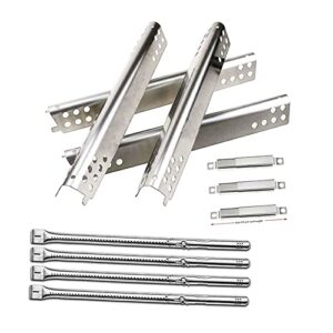 dongftai sd63c (4-pack) 15 1/2" stainless steel heat plates and burner replacment parts for charbroil advantage series 4 burner 463344116, 466344116 gas grill models