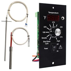 classic digital control board for traeger wood smoker replacement parts thermostat kit,compatible traeger pellet wood grill with hot rod temperature sensor