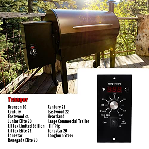 Classic Digital Control Board for Traeger Wood Smoker Replacement Parts Thermostat Kit,Compatible Traeger Pellet Wood Grill with Hot Rod Temperature Sensor