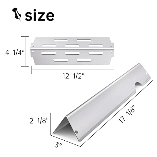 Clivimi 17 Inch Grill Flavorizer Bars, Grill Heat Deflectors Flavor Bars BBQ Gas Grill Replacement Parts for Weber 66032 66795 66040, Genesis II/LX 300 Series, II E-310, E-330, E-335, S-310, S-335