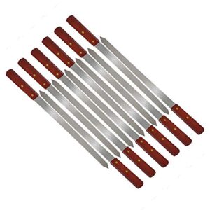 12 pack stainless steel bbq skewers 1" wide for shish kebab, grill, koubideh, brazilian style bbq 23 inch long