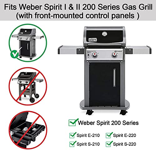 JCLMER Grill Replacement Parts for Weber Spirit I & II 200 with Front Control, Spirit E210, E220, S210, S220, 18" Burner Tube Pipe and 15.3" Flavorizer bar for Weber Spirit 200 Series 7635, 69785