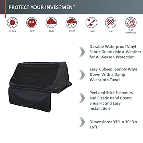 Formosa Covers Built-in BBQ Outdoor Gas Grill Cover 33" L x 30" D x 16" H Vinyl Black