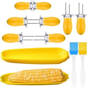 14 pieces corn barbecue set, including corn trays, corn holders and oil brush for barbecue and kitchen restaurant use