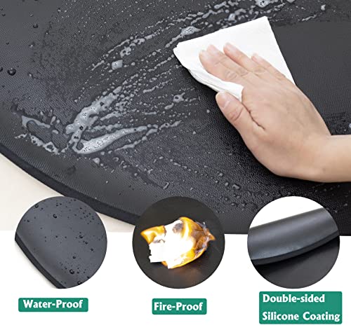 Marvonovo Grill Mats for Outdoor Grill, 60 x 48 Inches Fireproof Mat for Under Fire Pit, Double-Sided Oil-Proof Mats for Fire Pit, Glass Fibre Fire Pit Mat for Charcoal, Gas Grills, Smokers, BBQ