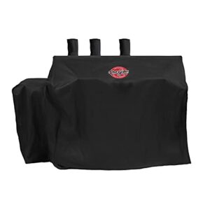char-griller 8080 3-burner dual fuel expandable gas & charcoal outdoor grill cover, black, 29 x 65 x 49
