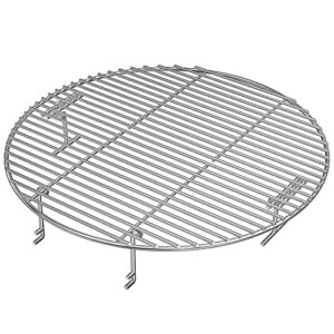 only fire stainless steel cooking grate extended top grate for weber 22" kettle, big green egg, kamado joe classic ceramic grills, 17 1/2 inch