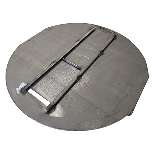LavaLock Flat top Griddle Grate for UDS 55 Gallon Drum Smokers Grill Plate Also fits Weber Smokey Mountain WSM and Kettle Thick Steel with Handles