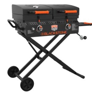 Blackstone 1550 On The Go Combo with Wheels, Legs Hood & Side Shelf Heavy Duty Flat Top Portable BBQ Griddle Grill Station for Kitchen, Camping, Outdoor, Tailgating, Black