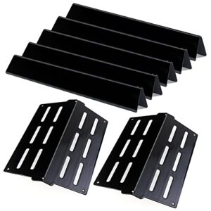 stcnadcr 2 pack heat deflector& 5 pack flavorizer bars grill replacement parts for weber genesis 300 series e310 e320 e330 s310 s320 s330 e-310 e-320 s-310 s-320，porcelain-enameled