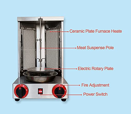 Zz Pro Shawarma Grill Machine Propane Doner Kebab Machine Vertical Broiler with 2 Burner