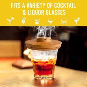 Cocktail Smoker Kit with Torch and 4 Wood Chips, Drink Smoker Infuser Kit | Whiskey Smoker Kit - Bourbon, Old Fashioned Smoker Kit to Infuse Alcoholic Beverages, Cheese, Salads, Meats, Whiskey Gift