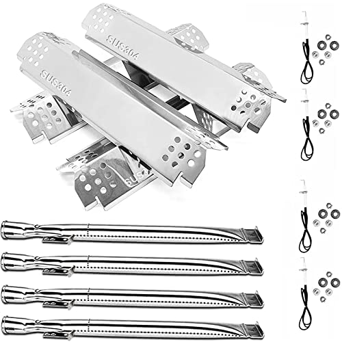 Hisencn 304 Stainless Steel Grill Parts Kit for Home Depot Nexgrill 4 Burner 720-0830H 720-0783E, 5 Burner 720-0888N Grill Burner, Heat Plate, Cooking Grate and Griddle Grill Replacement
