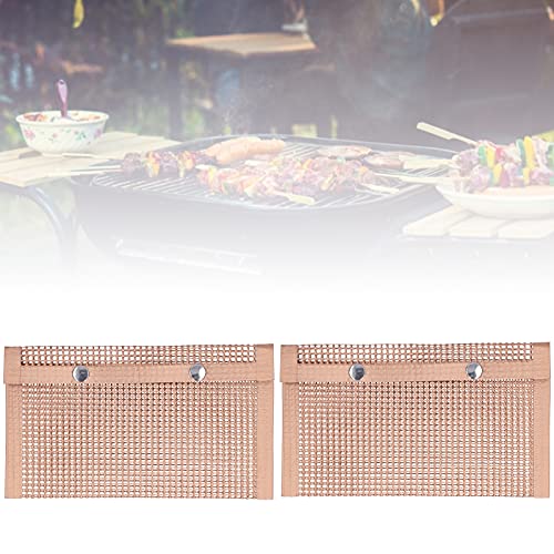 Vifemify 2pcs BBQ Mesh Bag High Temperature Resistant BBQ Bag 14x24cm Healthy and Environmental Friendly Non Toxic and Odourless