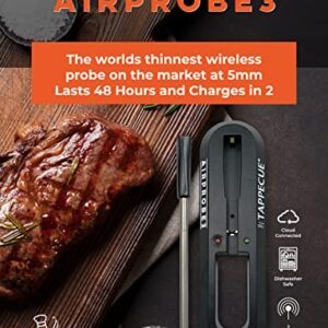 Tappecue AirProbe3 Thinner-5mm, Longer Lasting-48 hours, Smart Wireless Meat Thermometer, Bluetooth & Cloud Connected Unlimited Range, Use in Pressure Cooker, AirFryer, Grill, Oven, Smoker, Rotisserie