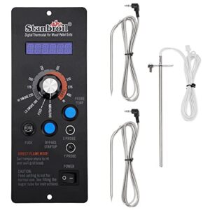 stanbroil digital thermostat kit for camp chef wood pellet grills, comes with rtd temperature sensor and dual meat probes