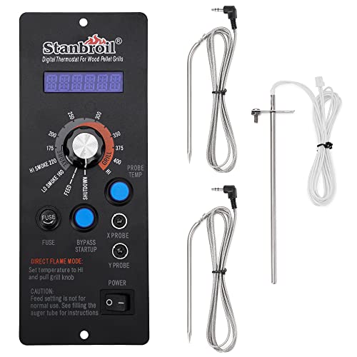 Stanbroil Digital Thermostat Kit for Camp Chef Wood Pellet Grills, Comes with RTD Temperature Sensor and Dual Meat Probes