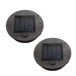 Balana 2 Pack Solar Light Replacement Top,Waterproof Round Solar Panel,Warm White LED, Lighting for The Night,Suitable for Outdoor Hanging Solar Lanterns