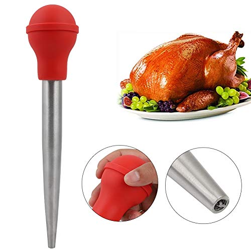 Vifemify Stainless Steel Turkey Tool Marinade Syringe Kitchen Seasoning Syringe Sauce Pump Hot and Heat Resistant Easy to Use