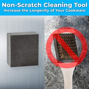 Heavy Duty, Non-Toxic Black Grill Brick Cleaner 4 Pack Reusable Chemical Free BBQ Pumice Cleaning Block for Flattops, Grills and Griddles. Non Scratch Grillstone is the Perfect Barbecue Scouring Tool