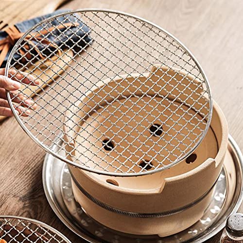 Happyyami Mini Charcoal Grill Pottery Clay Charcoal Stove Portable Barbecue Stove Japanese Grill Yakitori Grill Tabletop BBQ Grill for Hot Pot Outdoor Camping