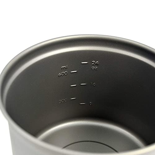 JAHH Outdoor Camping Titanium Cup 1100ml Ultralight Titanium Pot with Cover and Folded Handle