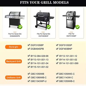 WALBZS 15 Inch Grill Heat Plates Shields for Dyna-glo DGF510SBP, DGB610SSP, DGF493BNP, DGF510SSP, Backyard BY13-101-001-13, Uniflame GBC1059WB, Porcelain Steel Grill Replacement Parts,Set of 4