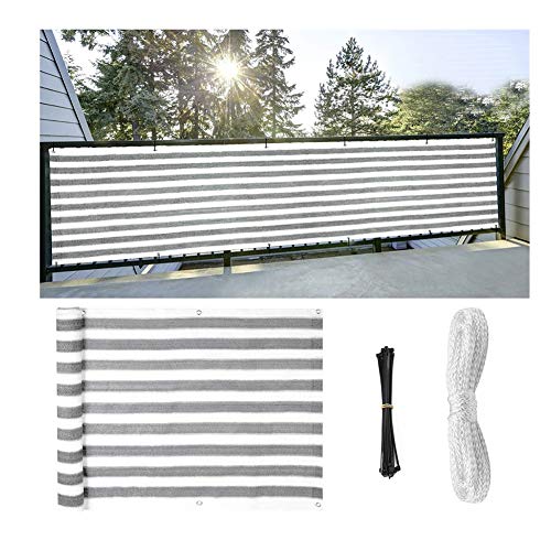 LIANGJUN Sunshade Shading Net, Privacy Screen Fence Mesh Fence Windscreen Weather-Resistant for Backyard Deck, Patio, Balcony, Gray-White, Custom Size (Color : A, Size : 1.8x15m)