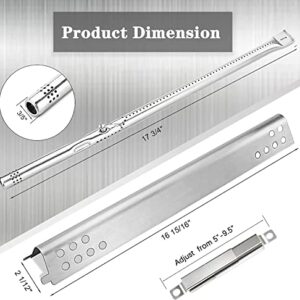 Uniflasy Replacement Parts Kit for Charbroil Performance 5 Burner 463347519, 475 4 Burner 463347017, 463673017, 463376018P2, Heat Plate Tent Shield, Grill Burner Pipe, Adjustable Crossover Tube