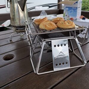 CAMPINGMOON Small Size Stainless Steel Portable Tabletop Charcoal Grill with Carry Bag X-MINI