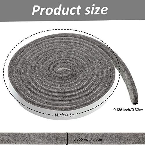 High Temp Gasket Replacement,High Heat BBQ Gasket Tape Self Stick Felt 14.7ft Long, 7/8" Wide, 1/8" Thick